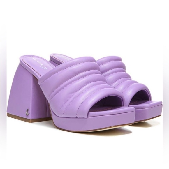 CIRCUS By Sam Edelman Marlie Lavender Puffer Chunky Platform Mules NEW - Picture 2 of 11